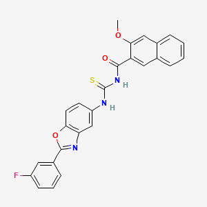 N-({[2-(3-fluorophenyl)-1,3-benzoxazol-5-yl]amino}carbonothioyl)-3-methoxy-2-naphthamide