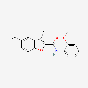 molecular formula C19H19NO3 B4735409 5-ethyl-N-(2-methoxyphenyl)-3-methyl-1-benzofuran-2-carboxamide 