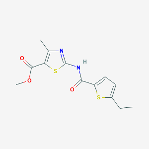 molecular formula C13H14N2O3S2 B4735418 methyl 2-{[(5-ethyl-2-thienyl)carbonyl]amino}-4-methyl-1,3-thiazole-5-carboxylate 
