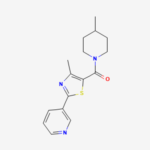 molecular formula C16H19N3OS B4735446 3-{4-methyl-5-[(4-methyl-1-piperidinyl)carbonyl]-1,3-thiazol-2-yl}pyridine 