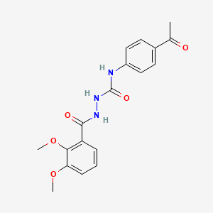 molecular formula C18H19N3O5 B4735448 N-(4-acetylphenyl)-2-(2,3-dimethoxybenzoyl)hydrazinecarboxamide 