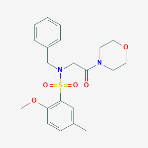 molecular formula C21H26N2O5S B4735477 N-benzyl-2-methoxy-5-methyl-N-[2-(4-morpholinyl)-2-oxoethyl]benzenesulfonamide 