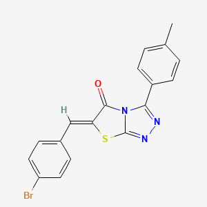 molecular formula C18H12BrN3OS B4735482 6-(4-bromobenzylidene)-3-(4-methylphenyl)[1,3]thiazolo[2,3-c][1,2,4]triazol-5(6H)-one 