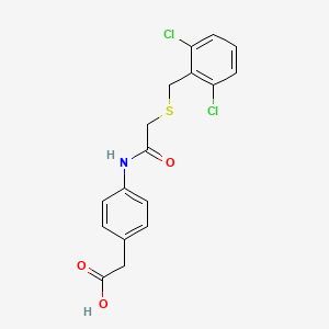 molecular formula C17H15Cl2NO3S B4735524 [4-({[(2,6-dichlorobenzyl)thio]acetyl}amino)phenyl]acetic acid 