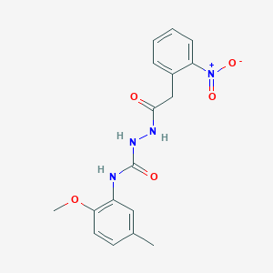 molecular formula C17H18N4O5 B4735530 N-(2-methoxy-5-methylphenyl)-2-[(2-nitrophenyl)acetyl]hydrazinecarboxamide 