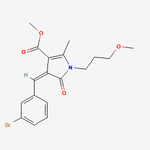 molecular formula C18H20BrNO4 B4735558 methyl 4-(3-bromobenzylidene)-1-(3-methoxypropyl)-2-methyl-5-oxo-4,5-dihydro-1H-pyrrole-3-carboxylate 