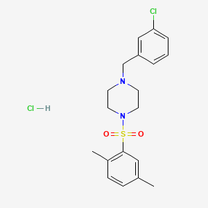 molecular formula C19H24Cl2N2O2S B4735572 1-(3-chlorobenzyl)-4-[(2,5-dimethylphenyl)sulfonyl]piperazine hydrochloride 