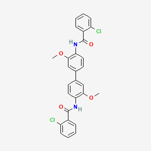 molecular formula C28H22Cl2N2O4 B4735575 N,N'-(3,3'-dimethoxy-4,4'-biphenyldiyl)bis(2-chlorobenzamide) 