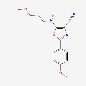 molecular formula C15H17N3O3 B4735619 2-(4-methoxyphenyl)-5-[(3-methoxypropyl)amino]-1,3-oxazole-4-carbonitrile 