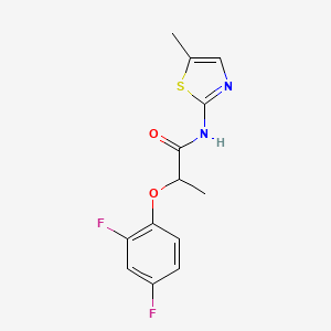 molecular formula C13H12F2N2O2S B4735629 2-(2,4-difluorophenoxy)-N-(5-methyl-1,3-thiazol-2-yl)propanamide 