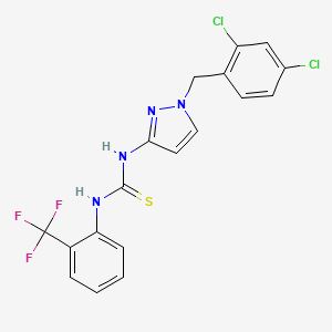 molecular formula C18H13Cl2F3N4S B4735638 N-[1-(2,4-dichlorobenzyl)-1H-pyrazol-3-yl]-N'-[2-(trifluoromethyl)phenyl]thiourea 