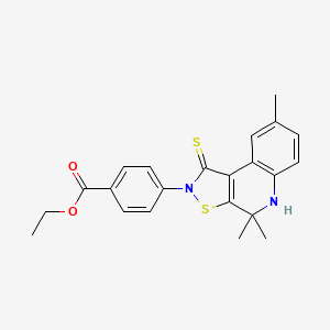 ethyl 4-(4,4,8-trimethyl-1-thioxo-4,5-dihydroisothiazolo[5,4-c]quinolin-2(1H)-yl)benzoate