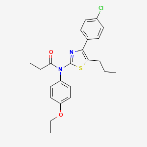 molecular formula C23H25ClN2O2S B4735654 N-[4-(4-chlorophenyl)-5-propyl-1,3-thiazol-2-yl]-N-(4-ethoxyphenyl)propanamide 