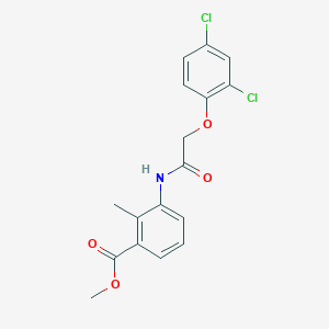 molecular formula C17H15Cl2NO4 B4735660 methyl 3-{[(2,4-dichlorophenoxy)acetyl]amino}-2-methylbenzoate 