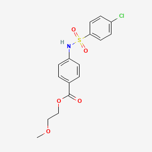 molecular formula C16H16ClNO5S B4735673 2-methoxyethyl 4-{[(4-chlorophenyl)sulfonyl]amino}benzoate 