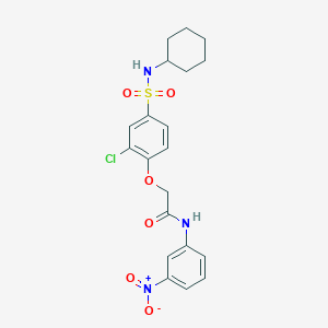molecular formula C20H22ClN3O6S B4735685 2-{2-chloro-4-[(cyclohexylamino)sulfonyl]phenoxy}-N-(3-nitrophenyl)acetamide 
