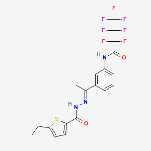 molecular formula C19H16F7N3O2S B4735690 N-(3-{N-[(5-ethyl-2-thienyl)carbonyl]ethanehydrazonoyl}phenyl)-2,2,3,3,4,4,4-heptafluorobutanamide 
