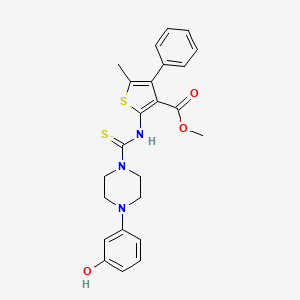 molecular formula C24H25N3O3S2 B4735706 methyl 2-({[4-(3-hydroxyphenyl)-1-piperazinyl]carbonothioyl}amino)-5-methyl-4-phenyl-3-thiophenecarboxylate 