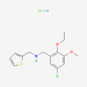 molecular formula C15H19Cl2NO2S B4735709 (5-chloro-2-ethoxy-3-methoxybenzyl)(2-thienylmethyl)amine hydrochloride 