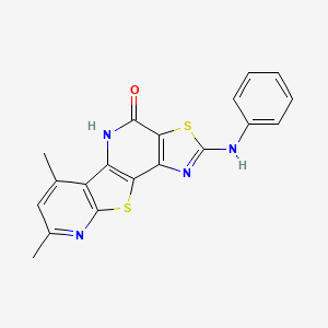 molecular formula C19H14N4OS2 B4735712 2-anilino-6,8-dimethylpyrido[3',2':4,5]thieno[3,2-b][1,3]thiazolo[4,5-d]pyridin-4(5H)-one 