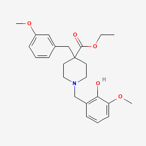 molecular formula C24H31NO5 B4735719 ethyl 1-(2-hydroxy-3-methoxybenzyl)-4-(3-methoxybenzyl)-4-piperidinecarboxylate 