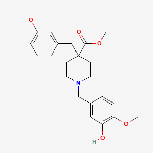 molecular formula C24H31NO5 B4735728 ethyl 1-(3-hydroxy-4-methoxybenzyl)-4-(3-methoxybenzyl)-4-piperidinecarboxylate 