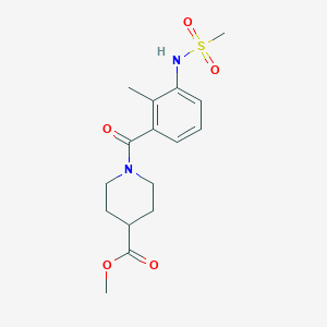 molecular formula C16H22N2O5S B4735740 methyl 1-{2-methyl-3-[(methylsulfonyl)amino]benzoyl}-4-piperidinecarboxylate 