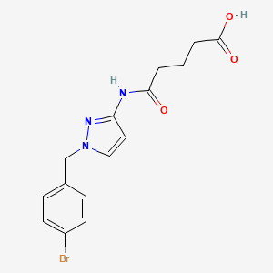 molecular formula C15H16BrN3O3 B4735755 5-{[1-(4-bromobenzyl)-1H-pyrazol-3-yl]amino}-5-oxopentanoic acid 