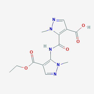 molecular formula C13H15N5O5 B4735765 5-({[4-(ethoxycarbonyl)-1-methyl-1H-pyrazol-5-yl]amino}carbonyl)-1-methyl-1H-pyrazole-4-carboxylic acid 