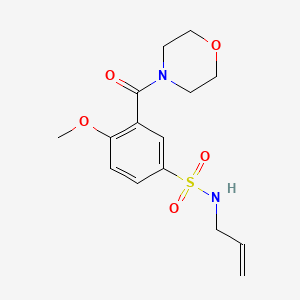 molecular formula C15H20N2O5S B4735780 N-allyl-4-methoxy-3-(morpholin-4-ylcarbonyl)benzenesulfonamide 