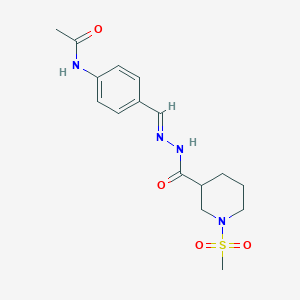 molecular formula C16H22N4O4S B4735787 N-[4-(2-{[1-(methylsulfonyl)-3-piperidinyl]carbonyl}carbonohydrazonoyl)phenyl]acetamide 