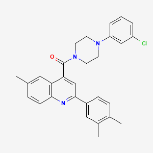 molecular formula C29H28ClN3O B4735815 4-{[4-(3-chlorophenyl)-1-piperazinyl]carbonyl}-2-(3,4-dimethylphenyl)-6-methylquinoline 