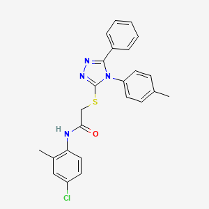 molecular formula C24H21ClN4OS B4735817 N-(4-chloro-2-methylphenyl)-2-{[4-(4-methylphenyl)-5-phenyl-4H-1,2,4-triazol-3-yl]thio}acetamide 