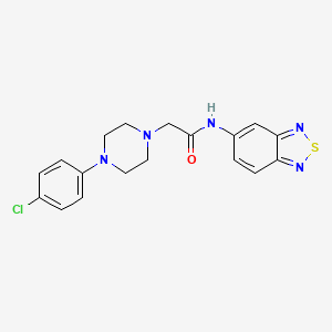 molecular formula C18H18ClN5OS B4735823 N-2,1,3-benzothiadiazol-5-yl-2-[4-(4-chlorophenyl)-1-piperazinyl]acetamide 
