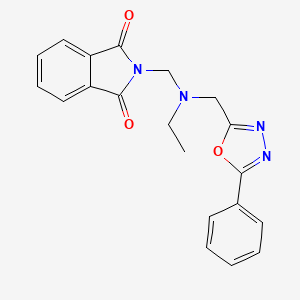 molecular formula C20H18N4O3 B4735843 2-({ethyl[(5-phenyl-1,3,4-oxadiazol-2-yl)methyl]amino}methyl)-1H-isoindole-1,3(2H)-dione 