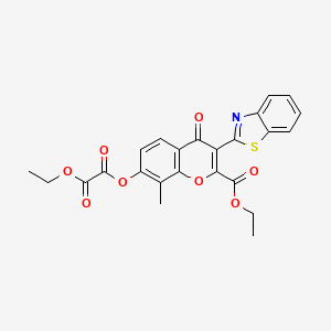 molecular formula C24H19NO8S B4735857 3-(1,3-benzothiazol-2-yl)-2-(ethoxycarbonyl)-8-methyl-4-oxo-4H-chromen-7-yl ethyl oxalate 