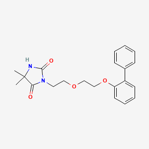 molecular formula C21H24N2O4 B4735895 3-{2-[2-(2-biphenylyloxy)ethoxy]ethyl}-5,5-dimethyl-2,4-imidazolidinedione 