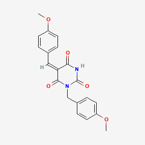 molecular formula C20H18N2O5 B4735900 1-(4-methoxybenzyl)-5-(4-methoxybenzylidene)-2,4,6(1H,3H,5H)-pyrimidinetrione 