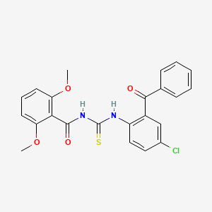 molecular formula C23H19ClN2O4S B4735909 N-{[(2-benzoyl-4-chlorophenyl)amino]carbonothioyl}-2,6-dimethoxybenzamide 