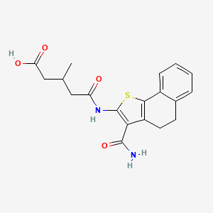 molecular formula C19H20N2O4S B4735912 5-{[3-(aminocarbonyl)-4,5-dihydronaphtho[1,2-b]thien-2-yl]amino}-3-methyl-5-oxopentanoic acid 