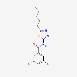 molecular formula C16H21N3O3S B4735922 3,5-dimethoxy-N-(5-pentyl-1,3,4-thiadiazol-2-yl)benzamide 