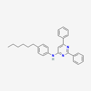 molecular formula C28H29N3 B4735936 N-(4-hexylphenyl)-2,6-diphenyl-4-pyrimidinamine 