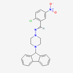 molecular formula C24H21ClN4O2 B4735940 N-(2-chloro-5-nitrobenzylidene)-4-(9H-fluoren-9-yl)-1-piperazinamine 