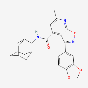 molecular formula C25H25N3O4 B4735957 N-2-adamantyl-3-(1,3-benzodioxol-5-yl)-6-methylisoxazolo[5,4-b]pyridine-4-carboxamide 