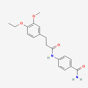 molecular formula C19H22N2O4 B4735958 4-{[3-(4-ethoxy-3-methoxyphenyl)propanoyl]amino}benzamide 