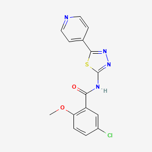 5-chloro-2-methoxy-N-[5-(4-pyridinyl)-1,3,4-thiadiazol-2-yl]benzamide