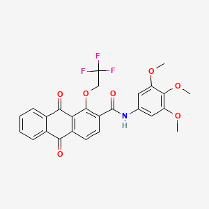 molecular formula C26H20F3NO7 B4735967 9,10-dioxo-1-(2,2,2-trifluoroethoxy)-N-(3,4,5-trimethoxyphenyl)-9,10-dihydroanthracene-2-carboxamide 
