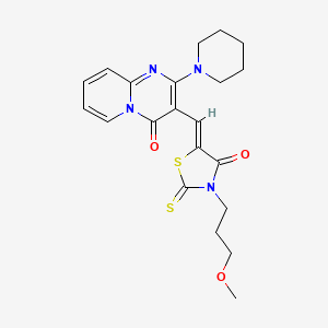 molecular formula C21H24N4O3S2 B4735973 3-{[3-(3-methoxypropyl)-4-oxo-2-thioxo-1,3-thiazolidin-5-ylidene]methyl}-2-(1-piperidinyl)-4H-pyrido[1,2-a]pyrimidin-4-one 