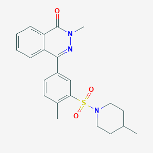 molecular formula C22H25N3O3S B4735975 2-methyl-4-{4-methyl-3-[(4-methyl-1-piperidinyl)sulfonyl]phenyl}-1(2H)-phthalazinone 