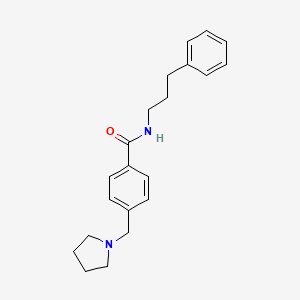molecular formula C21H26N2O B4736010 N-(3-phenylpropyl)-4-(1-pyrrolidinylmethyl)benzamide 